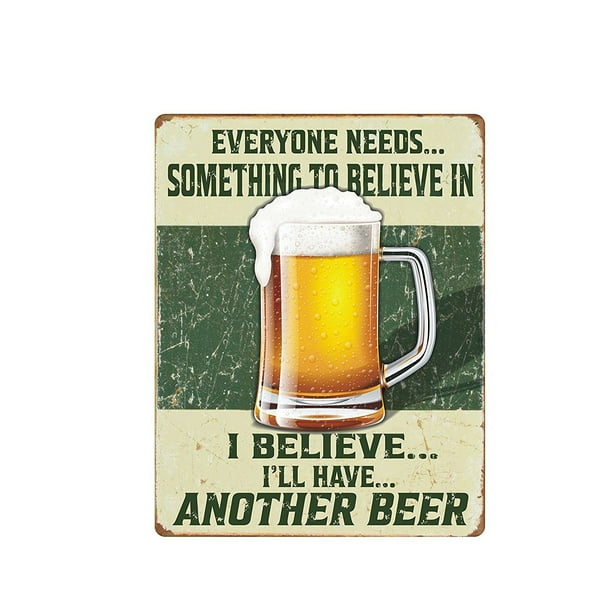 KITCHEN BAR VINTAGE LOOK SIGN FUNNY CAMPING WITHOUT BEER